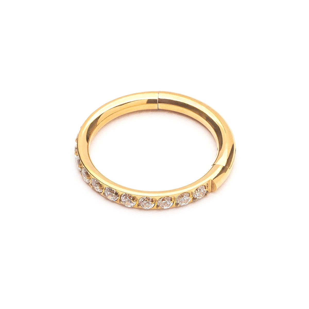 Ring zlatne boje sa cirkonima
